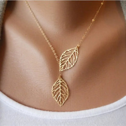 Punk Chic Leaf Pendant Necklace - Trendy Minimalist Jewelry for Women, Perfect Gift for Summer!